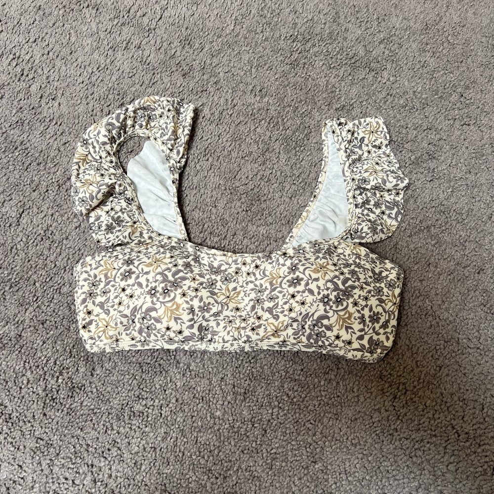 Rylee and Cru Blue Floral Bathing Suit Top. Size XS. Never worn.